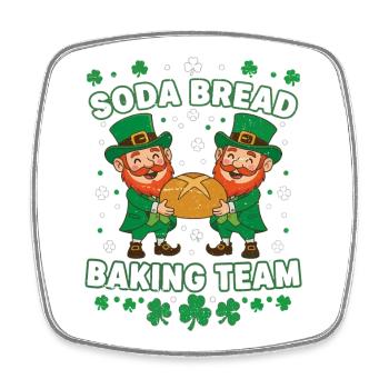 Lustiges Soda Brot Backteam St Patricks - Viereckiger Kühlschrankmagnet - Weiß - Vorne
