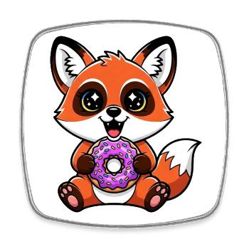 Süßer Fuchs Cartoon Chibi Freude Strahlende Augen - Viereckiger Kühlschrankmagnet - Weiß - Vorne