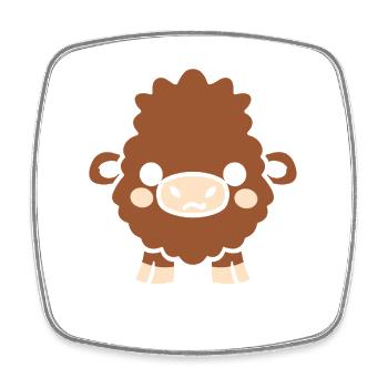 Bison - Viereckiger Kühlschrankmagnet - Weiß - Vorne