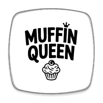 Muffin-Königin - Viereckiger Kühlschrankmagnet - Weiß - Vorne