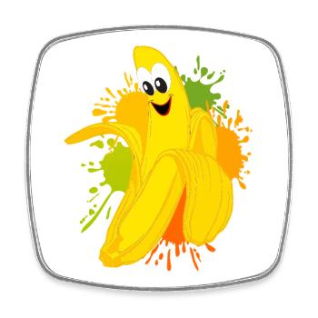 Cheerful banana color explosion - Square fridge magnet - white - Front