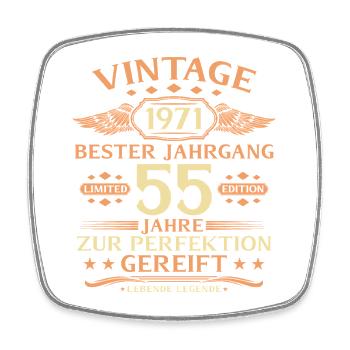 55. Geburtstag Lebende Legende seit 1971 - Viereckiger Kühlschrankmagnet - Weiß - Vorne