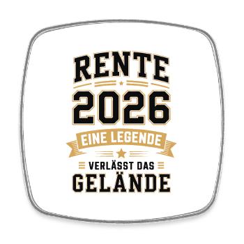 Rente 2026 – Eine Legende verlasst Gelände - Viereckiger Kühlschrankmagnet - Weiß - Vorne