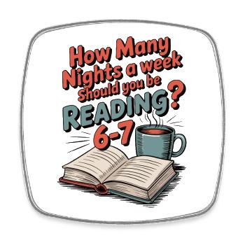 Reading motivation 6-7 nights retro flowers - Square fridge magnet - white - Front