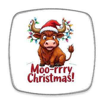 moo-rrry Noël Joyeux Noël Salutation Avec - Magnet carré - blanc - Devant