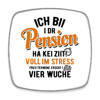 I bii i dr Pension - Swiss - Square fridge magnet - white - Front