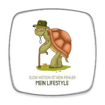 Slow Motion Lifestyle Funny Turtles Design - Square fridge magnet - white - Front