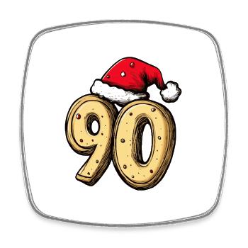 90 Number Cookie Christmas - Square fridge magnet - white - Front