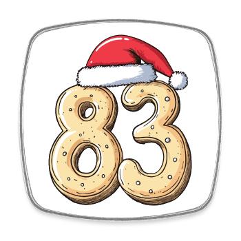 83 Number Biscuit Christmas - Square fridge magnet - white - Front