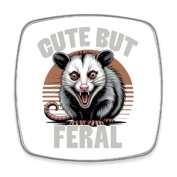 Funny Opossum - Viereckiger Kühlschrankmagnet - Weiß - Vorne