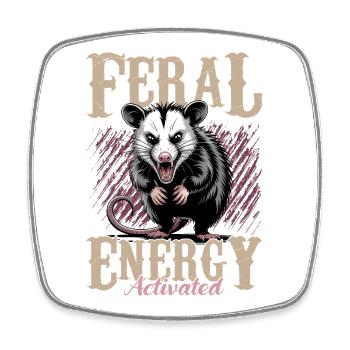 Funny Opossum - Square fridge magnet - white - Front