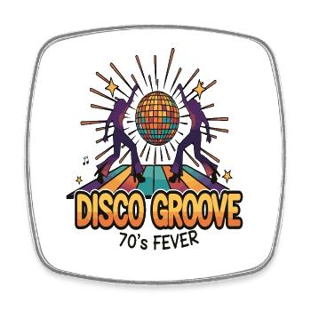 Disco Groove 70s Fever - Square fridge magnet - white - Front