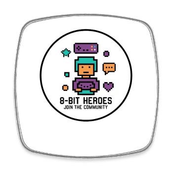 Pixel Gamer Retro 8-Bit Gaming Kult - Square fridge magnet - white - Front