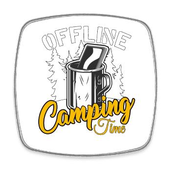 Camping - Viereckiger Kühlschrankmagnet - Weiß - Vorne