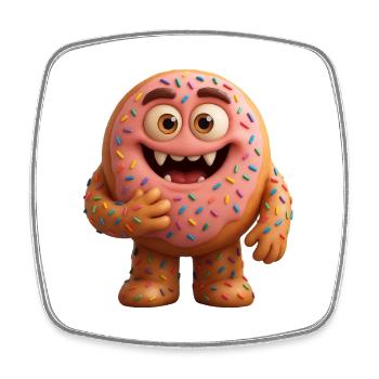 Donut - Viereckiger Kühlschrankmagnet - Weiß - Vorne