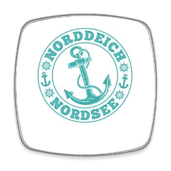 Vacances à la mer du Nord NORDDEICH Souvenirs Funny Things - Magnet carré - blanc - Devant