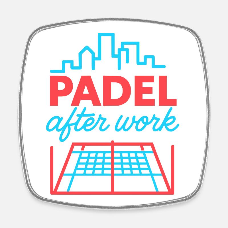 Padel After Work - Square fridge magnet - white