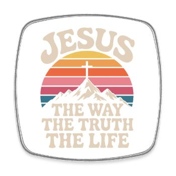 Jesus Der Weg Die Wahrheit Das Leben Bibelvers - Viereckiger Kühlschrankmagnet - Weiß - Vorne