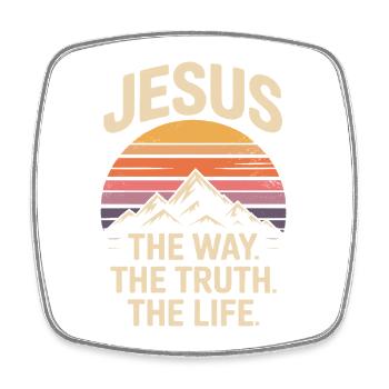 Jesus Der Weg Die Wahrheit Das Leben Christlich - Viereckiger Kühlschrankmagnet - Weiß - Vorne