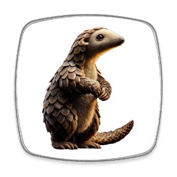 Pangolin Schuppentier Tannenzapfentier Pangoline - Viereckiger Kühlschrankmagnet - Weiß - Vorne