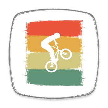Bmx - Viereckiger Kühlschrankmagnet - Weiß - Vorne