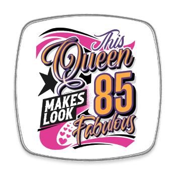 85. Geburtstag Queen Frauen - Viereckiger Kühlschrankmagnet - Weiß - Vorne
