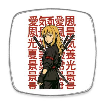 風景愛光夏景 Kanji Héroïne Anime Sword - Magnet carré - blanc - Devant