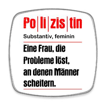 Polizistin Polizeibeamtin Polizei Polizeidienst - Viereckiger Kühlschrankmagnet - Weiß - Vorne