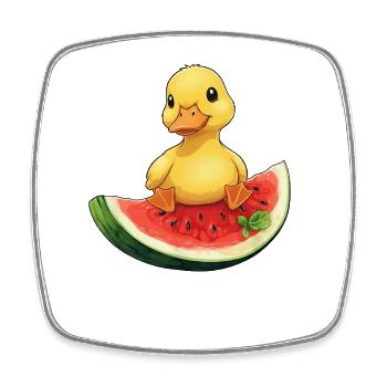 Entspanntes Sommerdesign mit Wassermelone Frucht - Viereckiger Kühlschrankmagnet - Weiß - Vorne