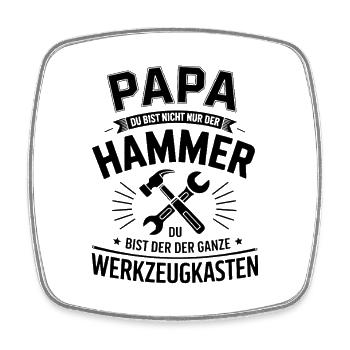 Papa Hammer – Le héros de la boîte à outils - Magnet carré - blanc - Devant