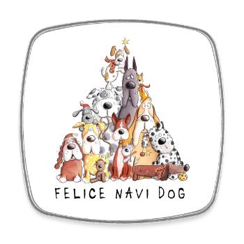 Felice Navi Dog Dogs Christmas Saying - Square fridge magnet - white - Front