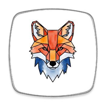 Geometrischer Aquarellfuchs Fuchs Wasserfarben - Viereckiger Kühlschrankmagnet - Weiß - Vorne