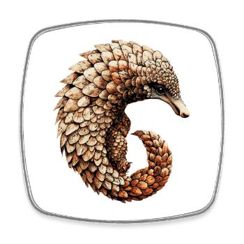 Pangolin Schuppentier Tannenzapfentier Pangoline - Viereckiger Kühlschrankmagnet - Weiß - Vorne