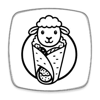 Brochette d’agneau | Réduction de la consommation de viande - Magnet carré - blanc - Devant