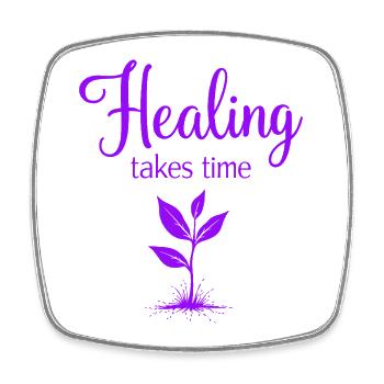 Healing takes time Mindfulness Patience - Square fridge magnet - white - Front