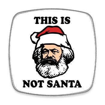 Karl Marx | Ce n’est pas le Père Noël | Père Noël - Magnet carré - blanc - Devant
