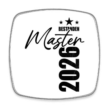 Master bestanden 2026 - Prüfung - Erfolg - Viereckiger Kühlschrankmagnet - Weiß - Vorne