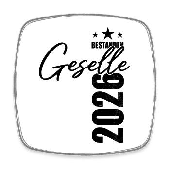 Journeyman passed in 2026 - exam - success - Square fridge magnet - white - Front