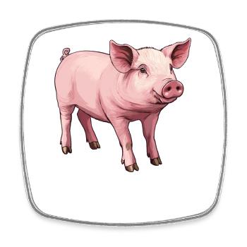 Schweine Schwein - Viereckiger Kühlschrankmagnet - Weiß - Vorne