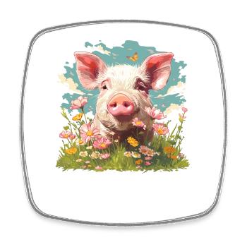 Cochon Cochon - Magnet carré - blanc - Devant