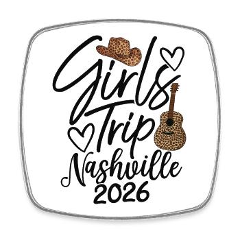 Girls Trip Nashville 2026 - Viereckiger Kühlschrankmagnet - Weiß - Vorne