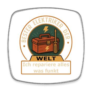 World I repair everything that sparks - Square fridge magnet - white - Front