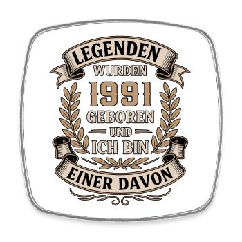 Legenden Geboren 1991 Geburtstag Besonderheit - Viereckiger Kühlschrankmagnet - Weiß - Vorne