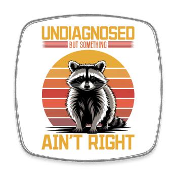 Funny Raccoon - Viereckiger Kühlschrankmagnet - Weiß - Vorne