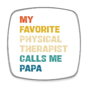 Lieblingsphysiotherapeut nennt mich Papa - Viereckiger Kühlschrankmagnet - Weiß - Vorne