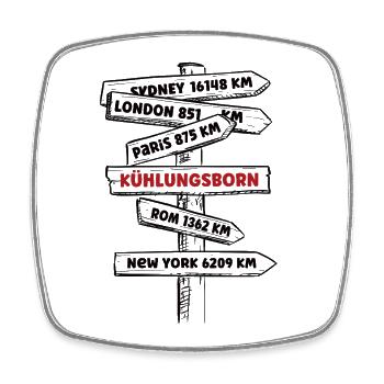 Baltic Sea resort Kühlungsborn Baltic Sea Holidays Beach Sea - Square fridge magnet - white - Front