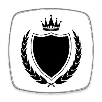 Armoiries de l’écusson - Magnet carré - blanc - Devant