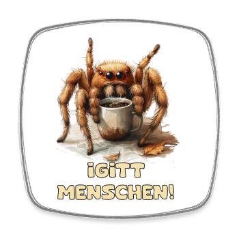 Coffee Spider Wit - Square fridge magnet - white - Front
