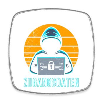 Science Coder BIN DER HERR DEINER ZUGANGSDATEN - Viereckiger Kühlschrankmagnet - Weiß - Vorne