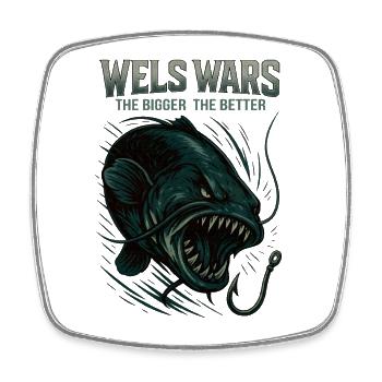 Wels Wars : plus c’est grand, mieux c’est - Magnet carré - blanc - Devant